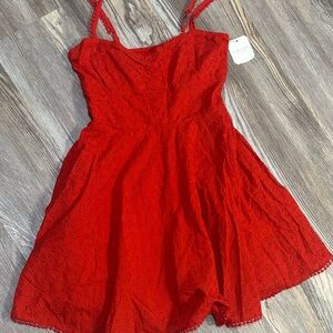 NWT Altard State Red Eyelet Dress - M